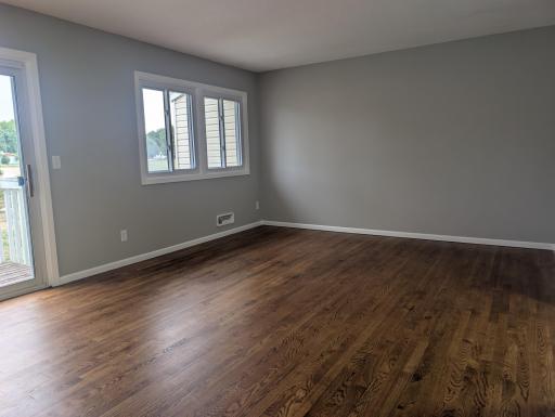 Completely refinished Hardwood in Living Room