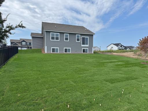 Picture from actual home: This home has an unfinished lookout basement with a beautiful yard