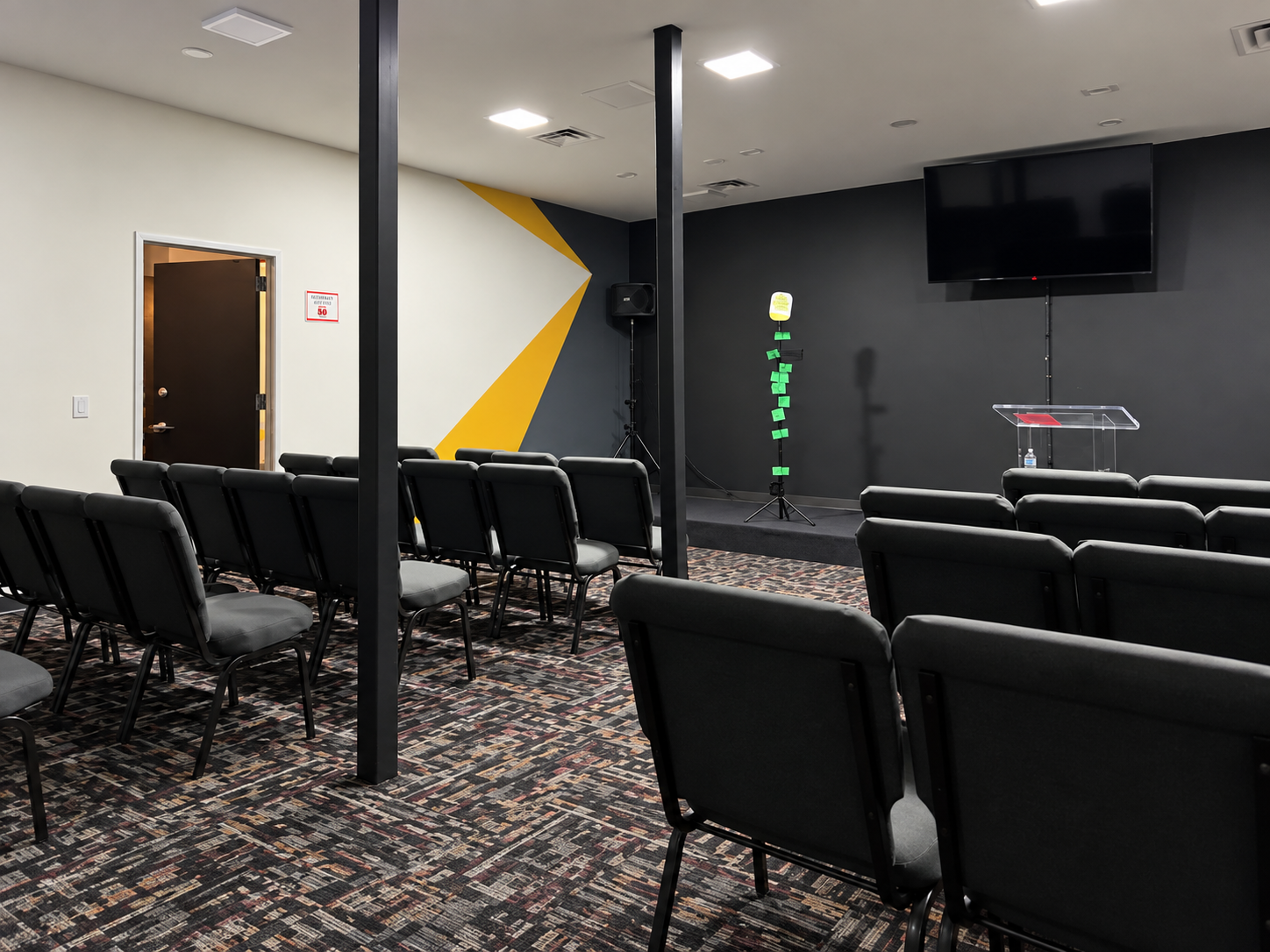Fully integrated media system throughout the building.