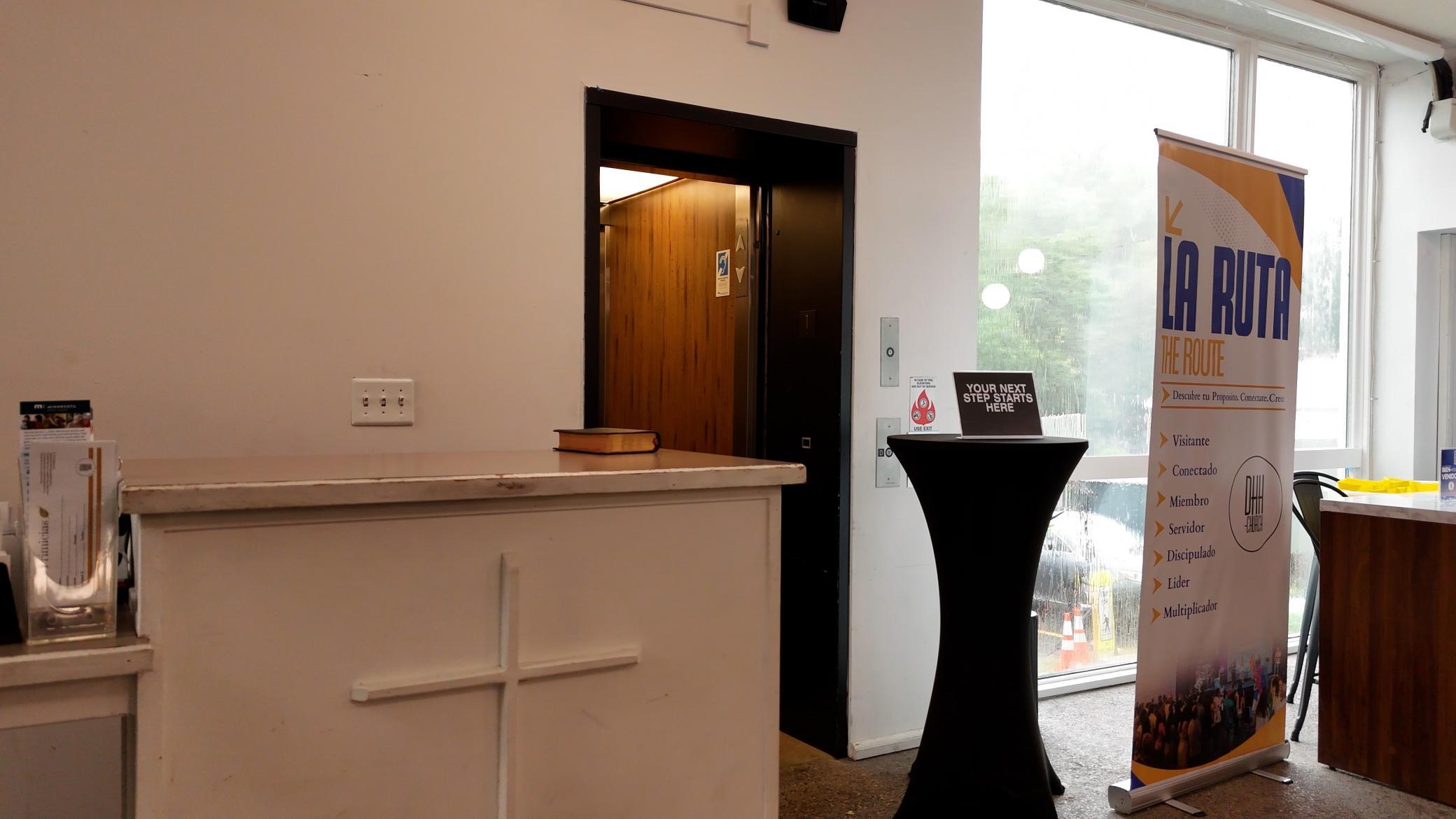 Entrance off parking directly accesses elevator for easy accessibility to the building.