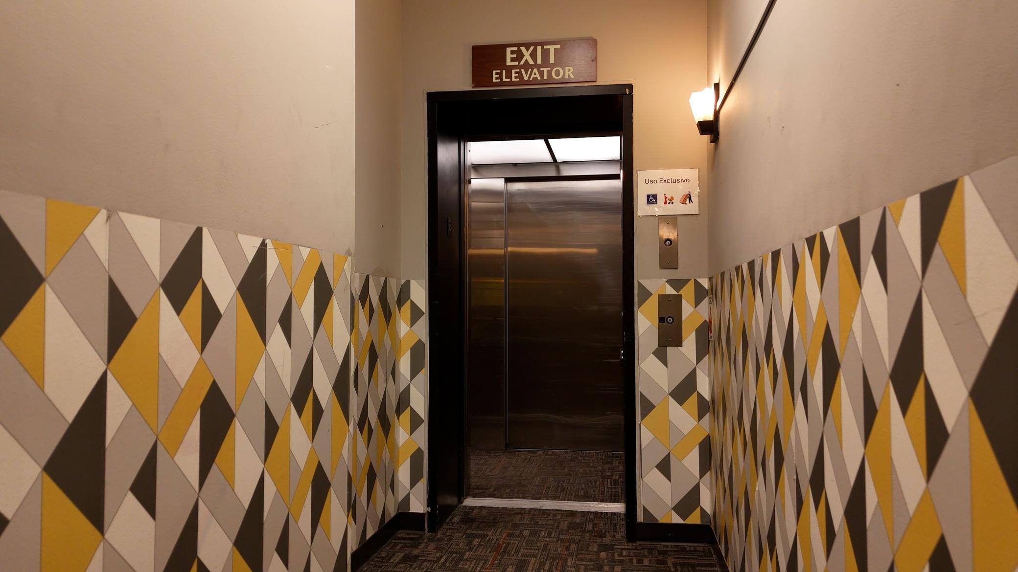 Lower level Elevator brings you to parking lot or up to main floor worship level.