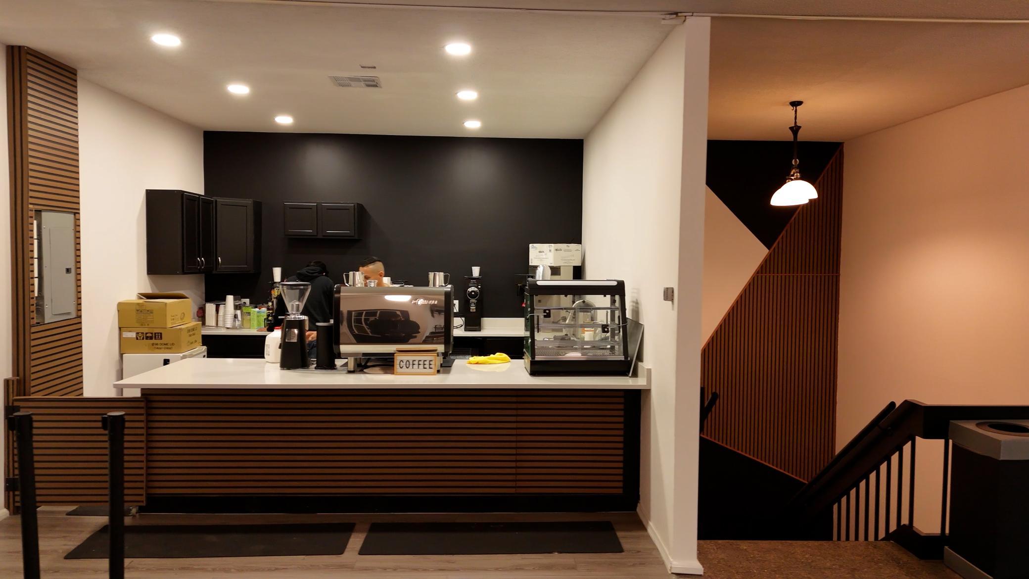 Fully functioning cafe. Relax before or after services.