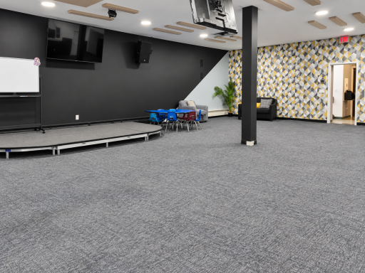 Lower level community room used for children church.