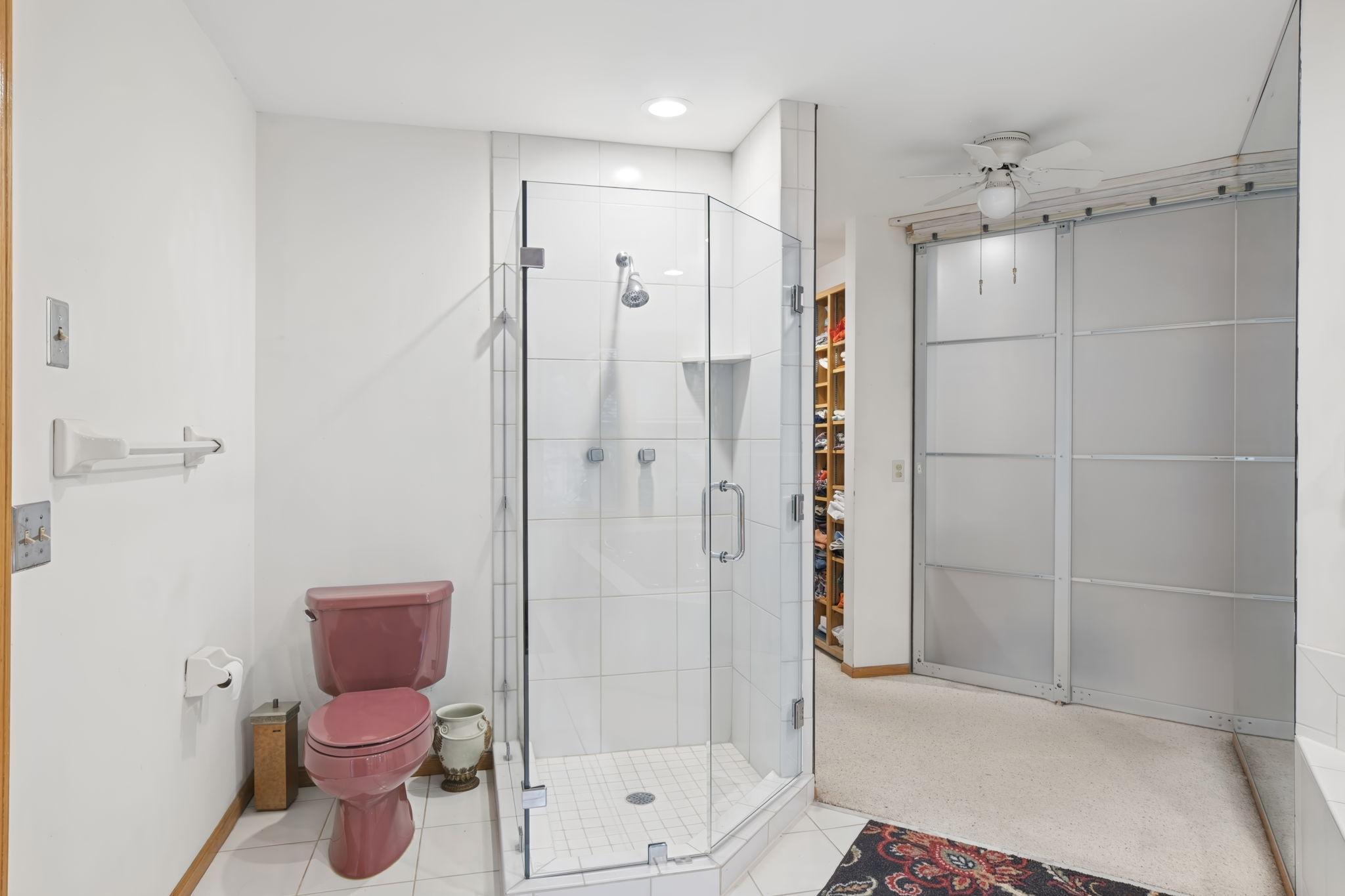 Owner's Suite Features a Large Walk-in Closet Behind the Shower