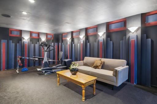 Custom Movie Theater also Features Chalk Friendly Paint so Your Family Can List the Featured Presentation!