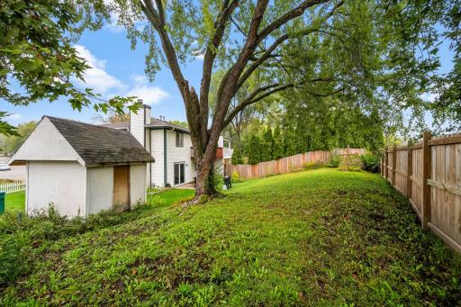 Private Fully Fenced Back Yard and Storage Shed