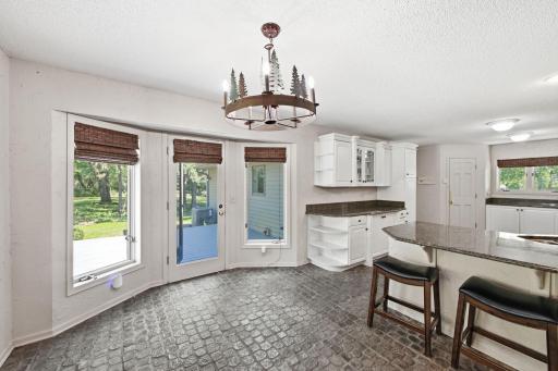 5994 425th St - Kitchen with Patio Doors to Wrap Around Deck