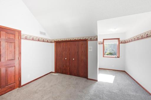 5994 425th St - Upper Level Bedroom 2 with French Doors, Vaulted Ceilings