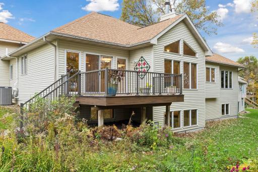 Maintenance free deck overlooks the backyard.