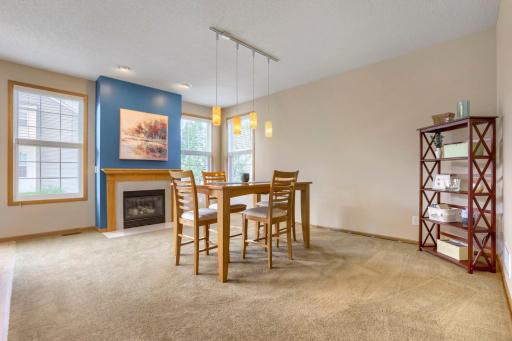 A gas fireplace adds warmth to the dining space and was professionally cleaned and inspected in 2024!