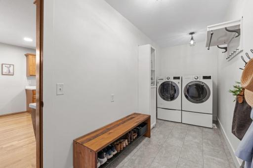 main floor laundry with utility sink hookups