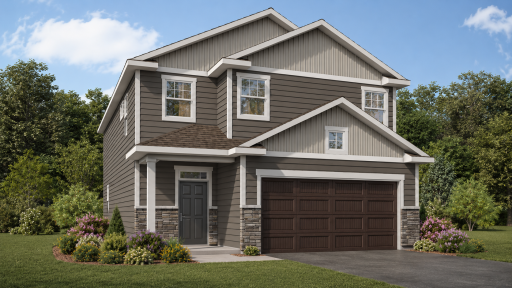 Exterior rendering of the home. Colors will vary.