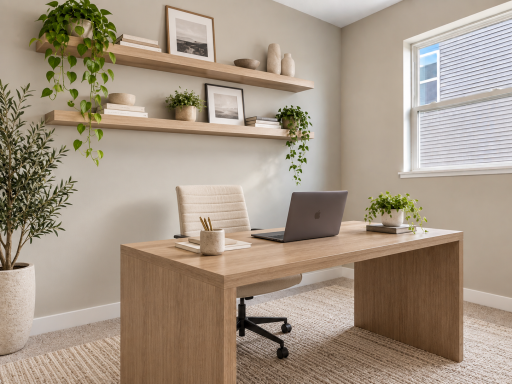 Situated right off of the living room, find yourself a private office/den. *Photo of similar home. Virtually staged.