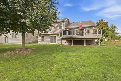 Home is bordered on east and south side by a natural area.
