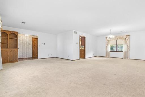 Open concept living and dining room