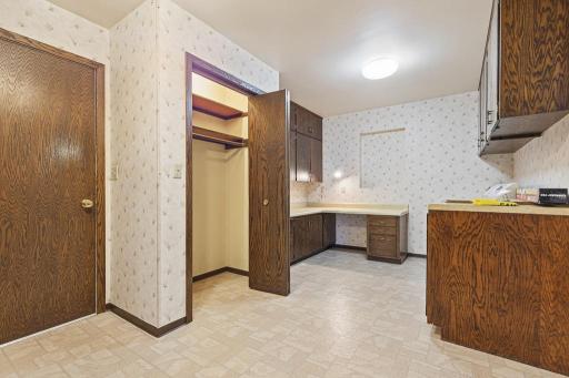 Dedicated laundry room and home office space
