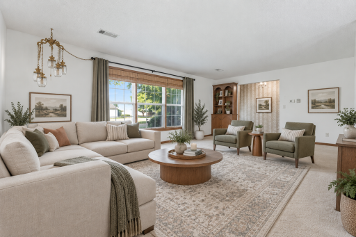 Virtually staged living room shows a modern, inviting space!