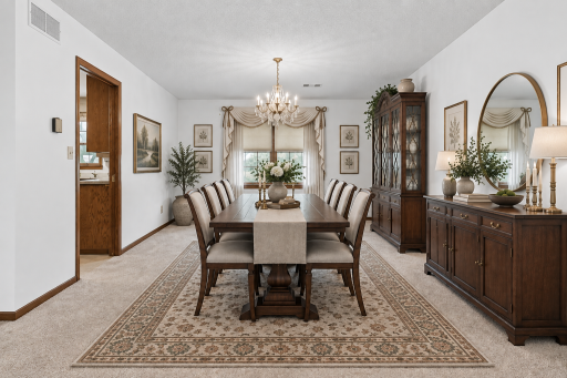 *Virtually staged* formal dining space