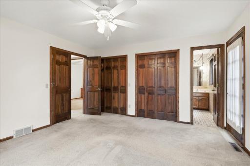 Multiple closets provide excellent storage, while the nearby private bathroom adds everyday convenience.