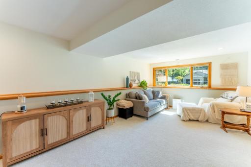 Lower level family room also has large look out windows.