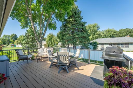 Deck has room for al fresco dining or casual seating.
