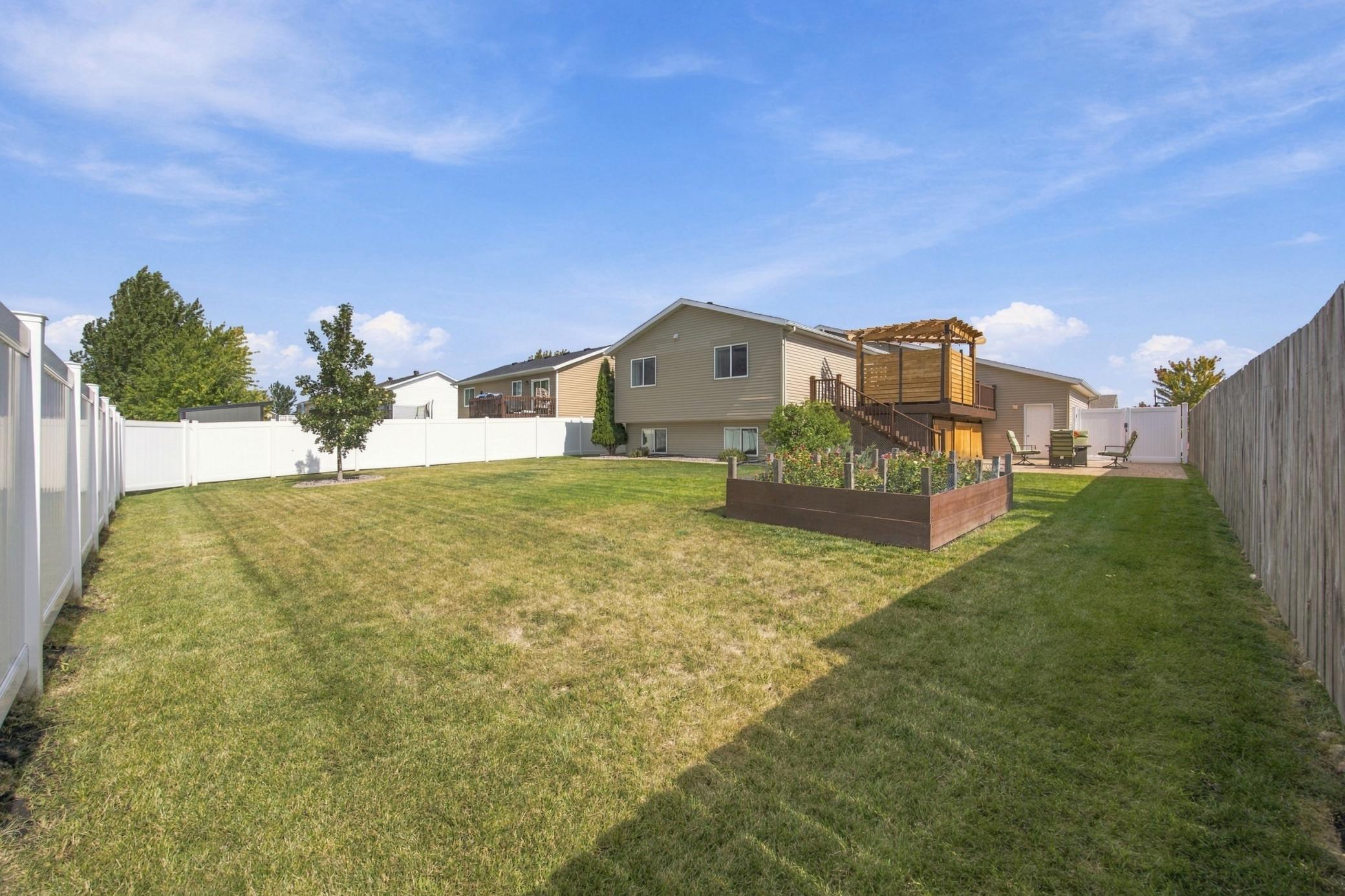 Backyard with storage under the deck