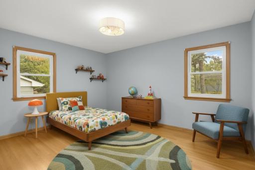 The spacious bedrooms all feature nice-sized closets. (Virtually staged)