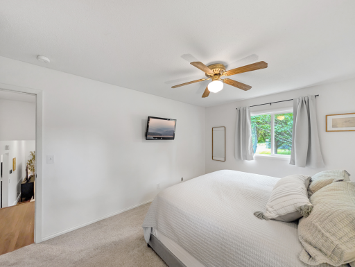 What a cozy room with a great view outside!
