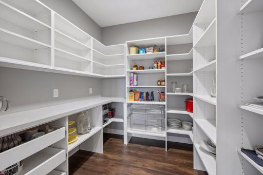 Spacious walk-in pantry