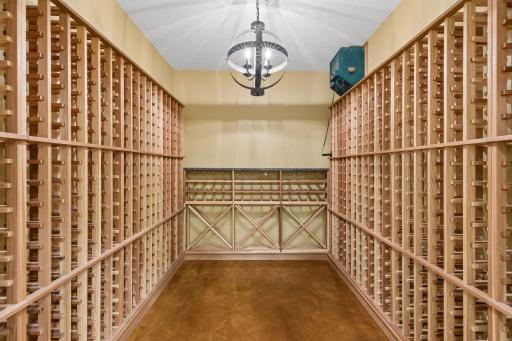 Wine celler is climate controlled and awaits your favorite collections!
