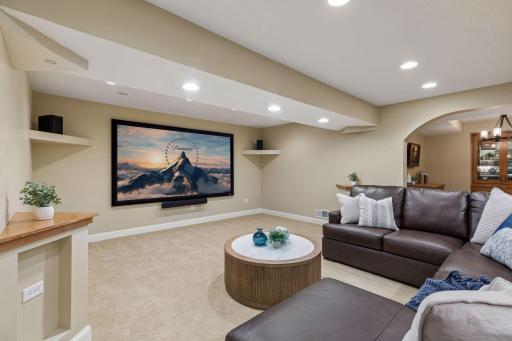 The ultimate entertainment level, gaming, movies and memories start here!
Your own private theatre experience.