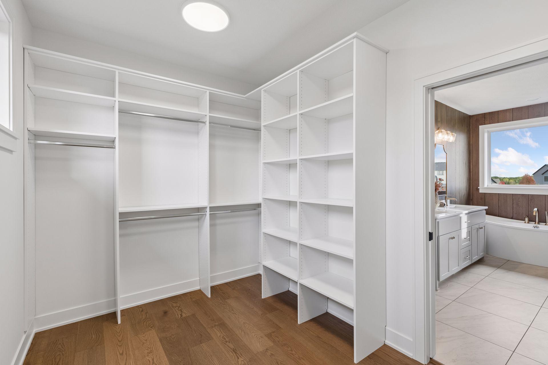 Generous sized primary walk-in closet