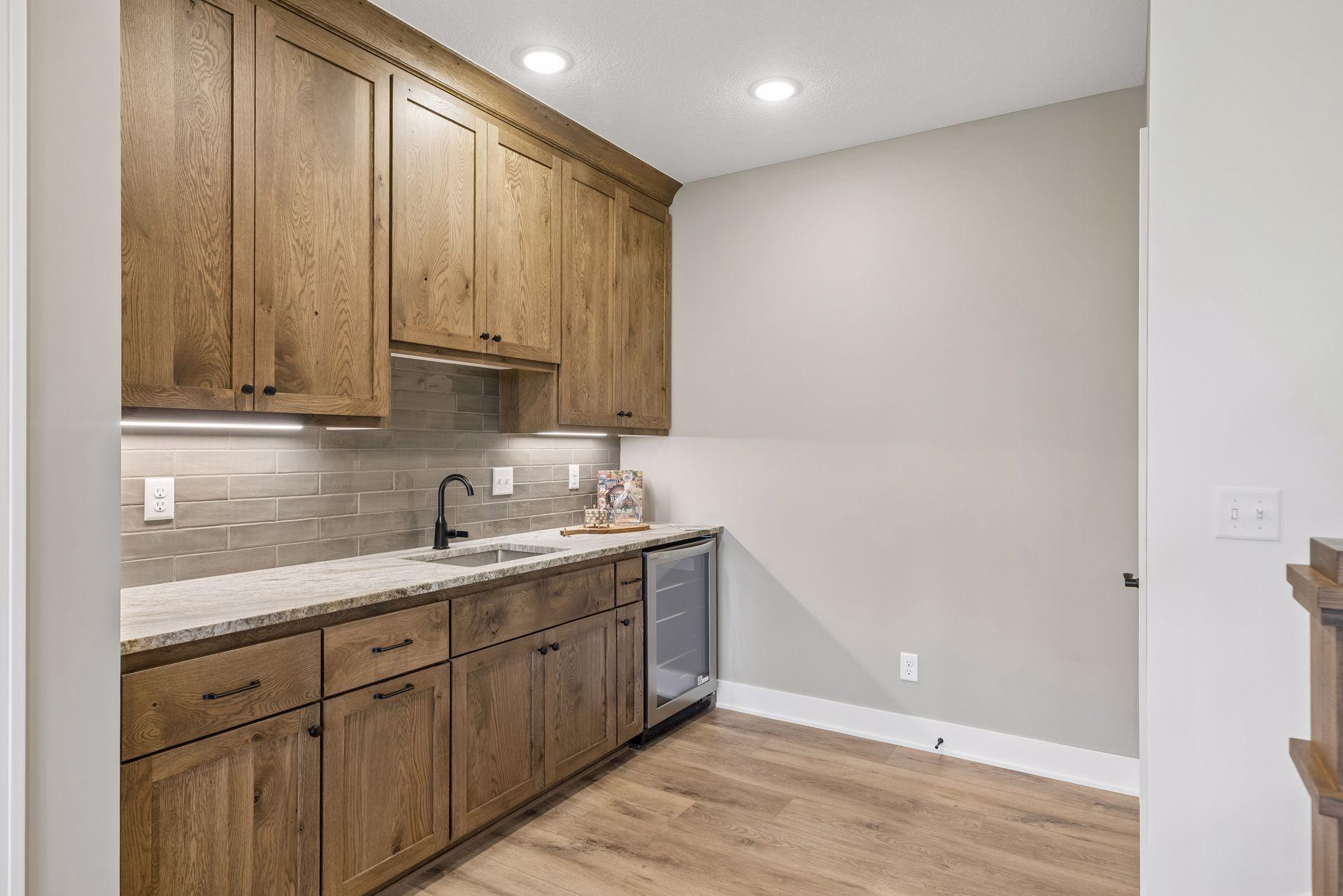 Wet bar complete with wine cooler