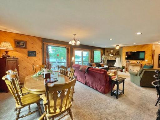 Upstairs Dining Room Livingroom Space - Dining Table has 4 Leaves Allowing Seating for up to 12