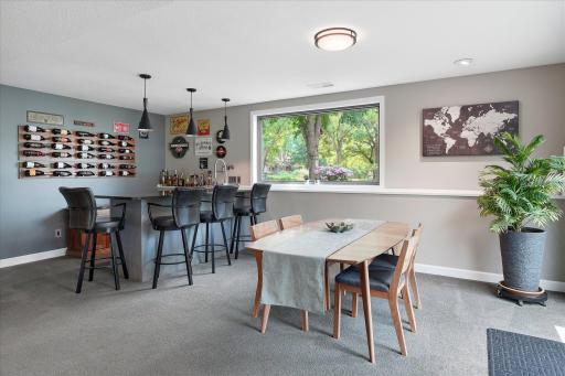 Wet bar and additional space for game table and/or crafts