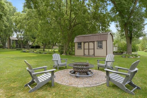Firepit with newer and large storage shed