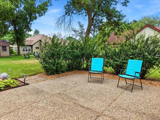 Patio on the west side of the home
