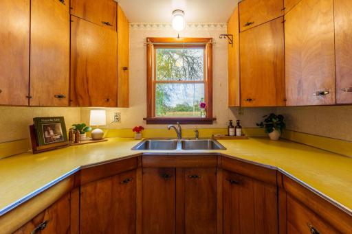 A sweet country kitchen window looking out to the fields.