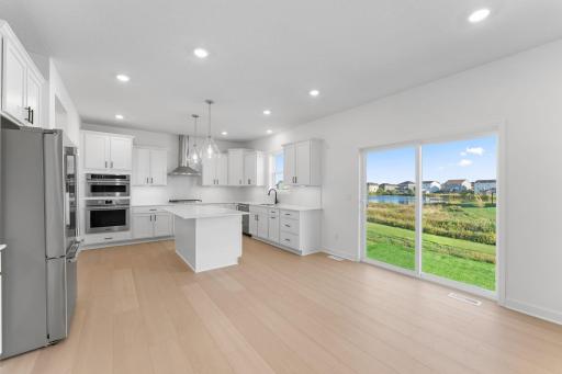 Sliding doors provide convenient access to the outdoor area