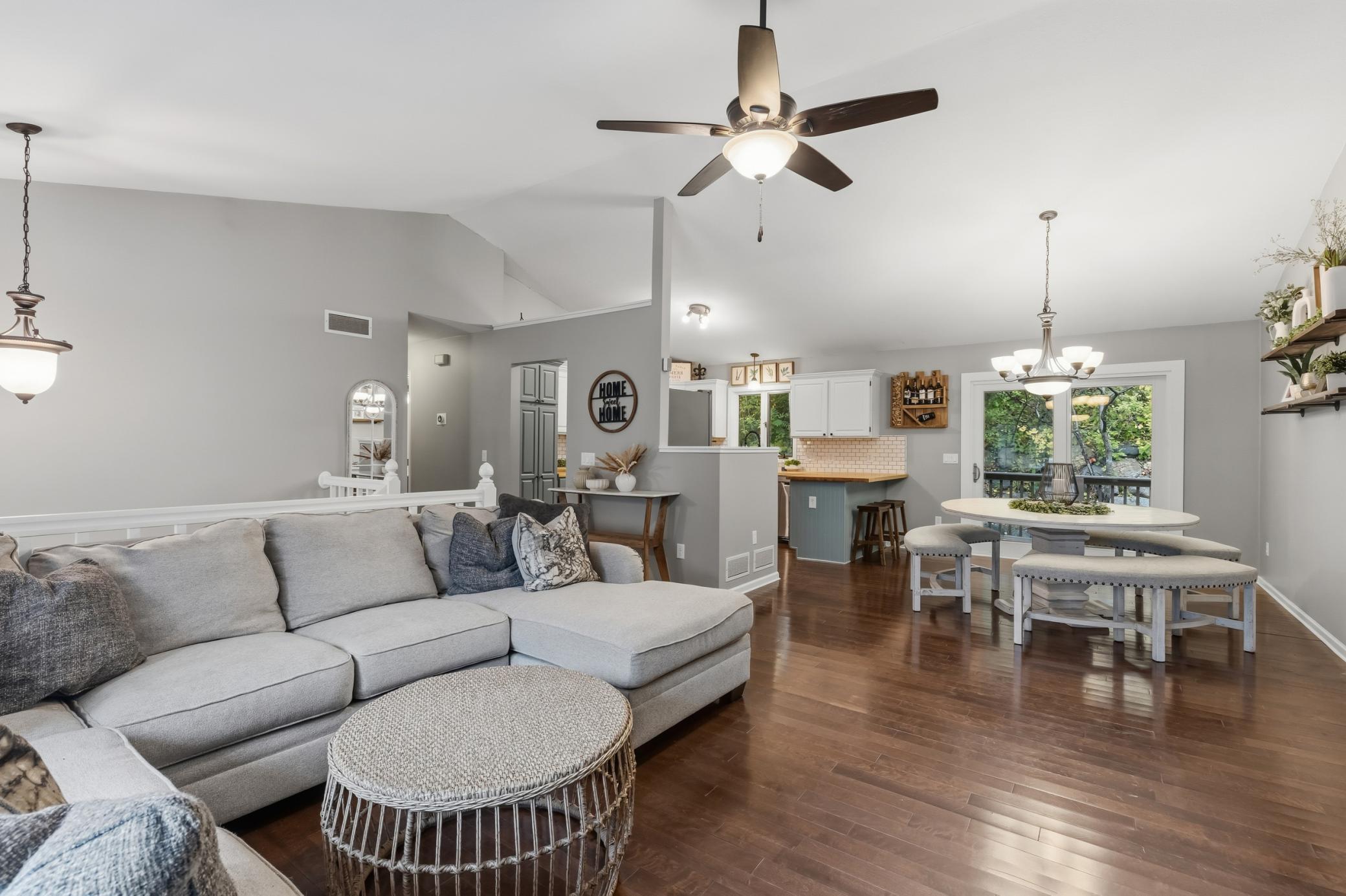 Living Room is open to the Kitchen and Dining Area