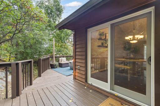 Access to the deck from the Dining area and Kitchen
