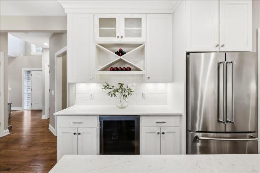 Beverage & coffee center with beverage refrigerator