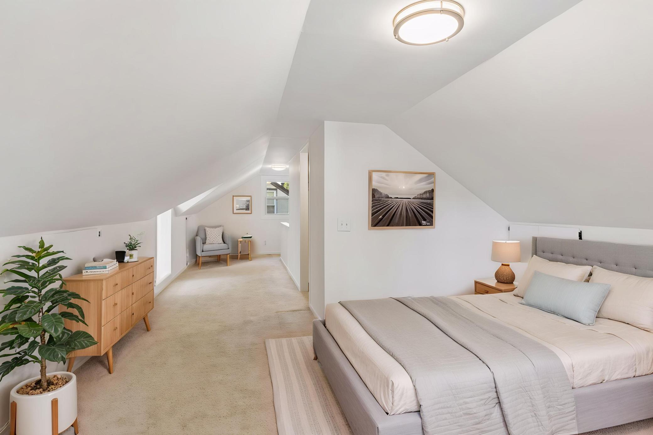 Upper level Large bedroom 3 with large closet and storage - virtually staged