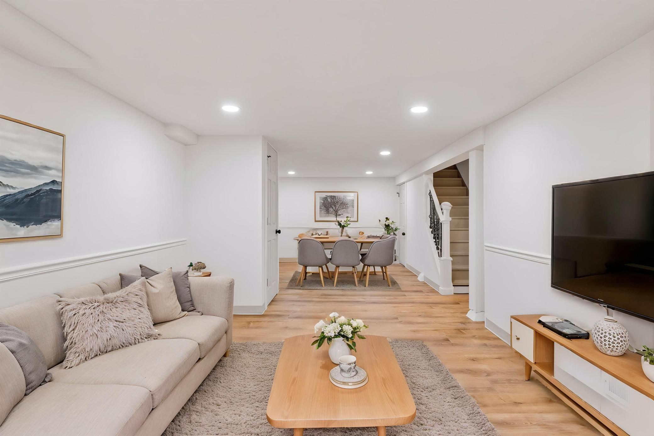 Large lower level family room, bedroom or tenant rental! - virtually staged