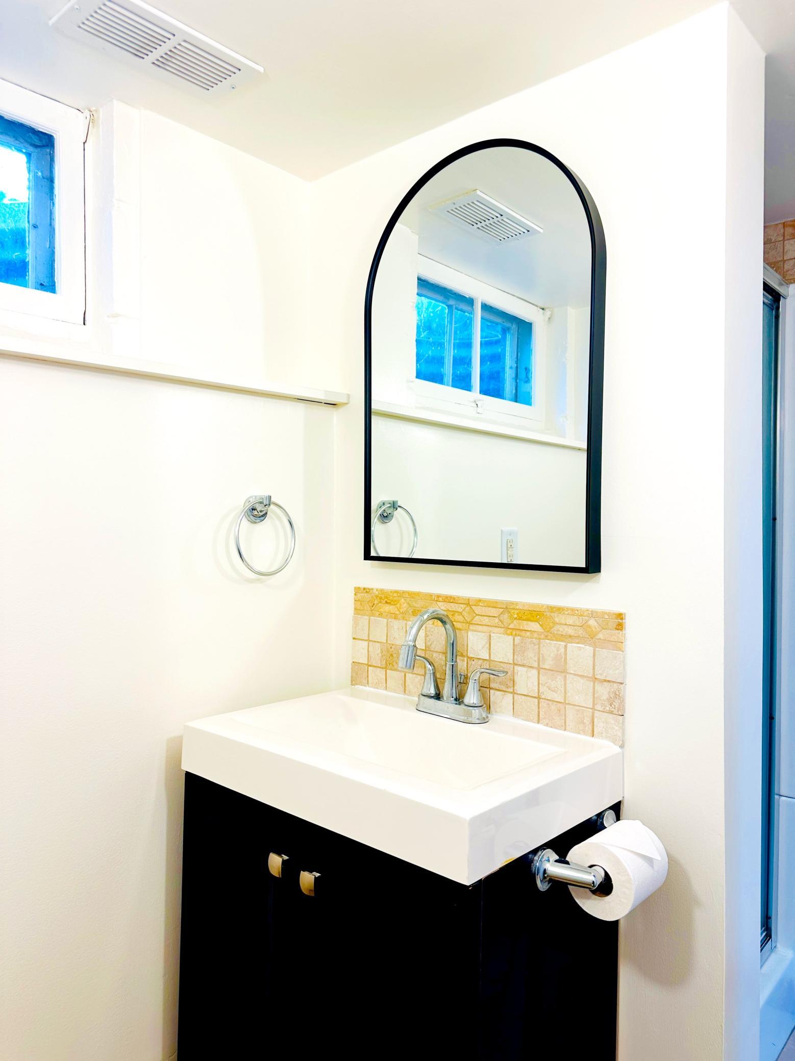 Lower level bathroom with shower