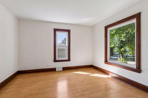 Living room with natural hardwood floors