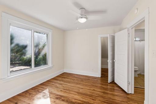 Upper bedroom 2 with new ceiling fan
