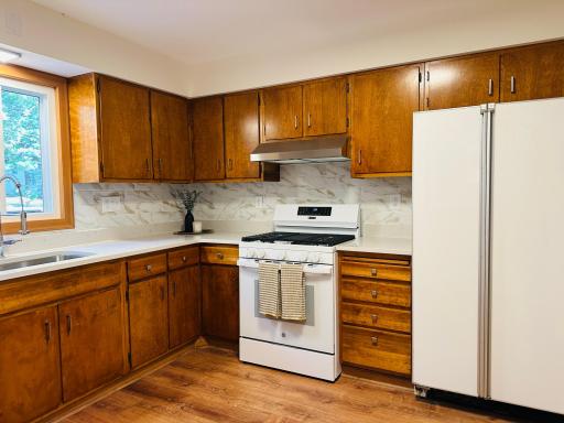 Kitchen with new gas stove