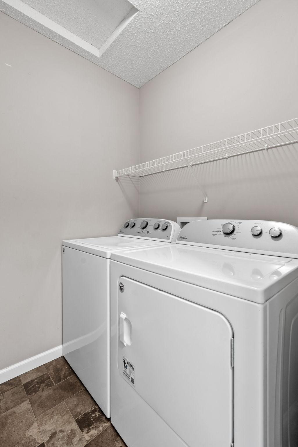 The washer and dryer are included with the home