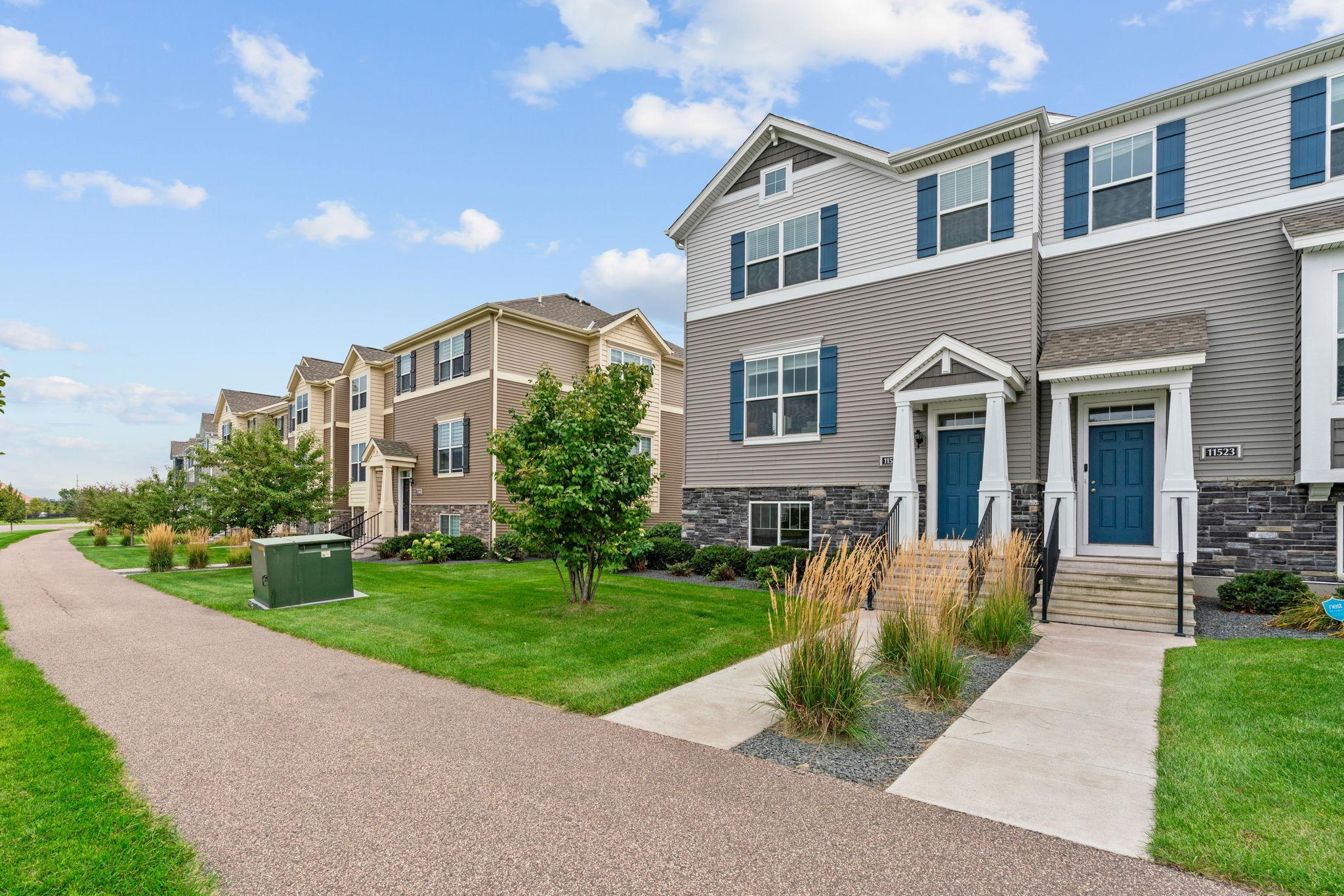 Wide sidewalk to bike or walk with friends to the Central Park amenities